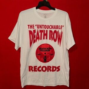 Red Graphic White Short Sleeve Tee with Bold Design